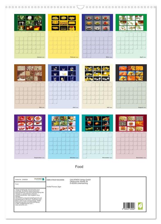 Produktbild: Food (Wandkalender 2026 DIN A2 hoch), CALVENDO Monatskalender