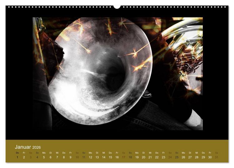 Produktbild: Klangbilder Instrumental-KUNST (Wandkalender 2026 DIN A2 quer), CALVENDO Monatskalender