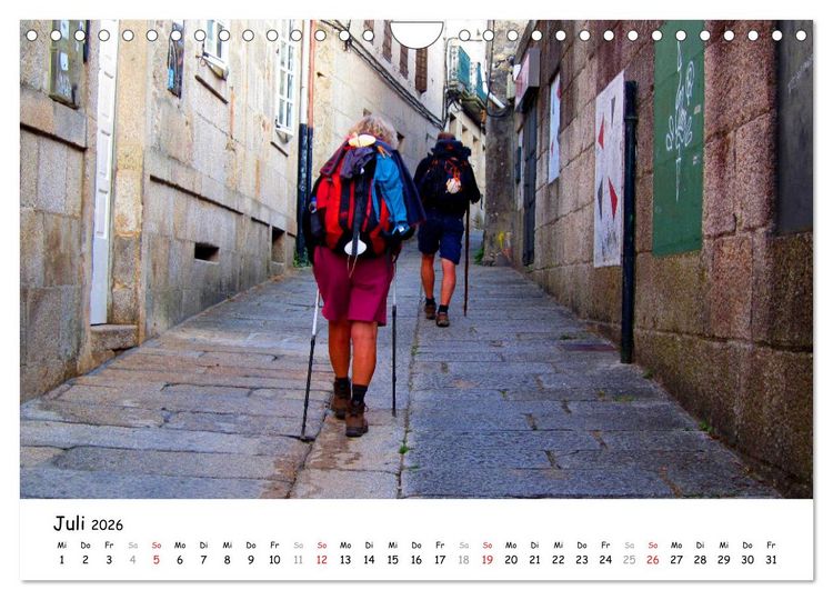 Produktbild: Jakobsweg - Camino Portugues Central (Wandkalender 2026 DIN A4 quer), CALVENDO Monatskalender
