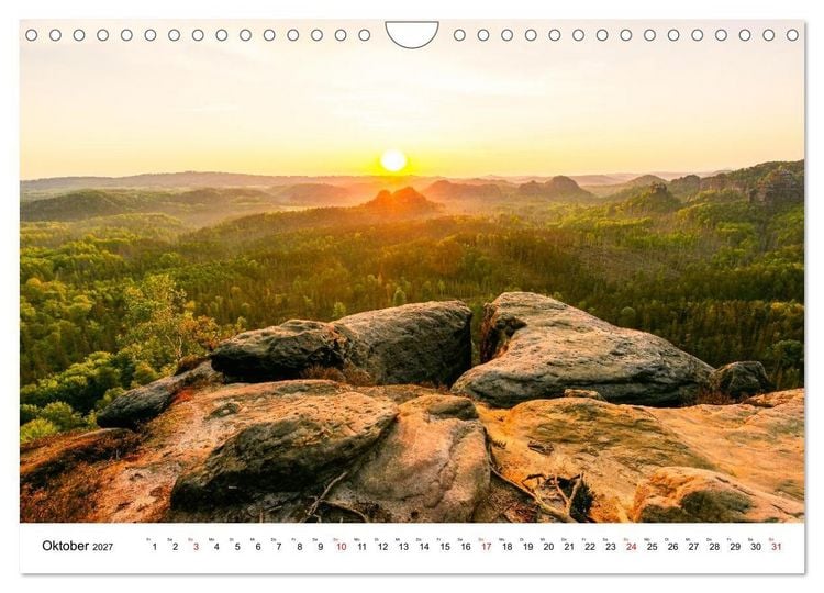 Produktbild: S&auml;chsische Schweiz - Wandern im Elbsandsteingebirge (Wandkalender 2027 DIN A4 quer), CALVENDO Monatskalender