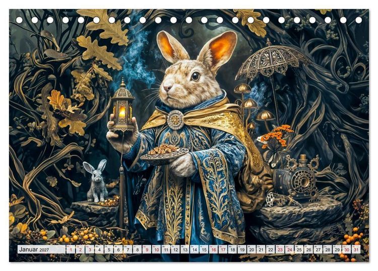 Produktbild: Steampunk Fabelwelten - Magische Kreaturen in Fantasiewelten (Tischkalender 2027 DIN A5 quer), CALVENDO Monatskalender