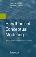 Produktbild: Handbook of Conceptual Modeling