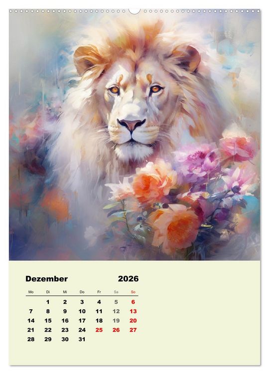 Produktbild: Krafttiere als spirituelle Begleiter (hochwertiger Premium Wandkalender 2026 DIN A2 hoch), Kunstdruck in Hochglanz