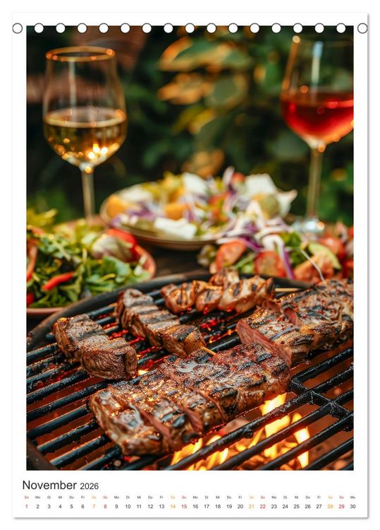 Produktbild: Food BBQ - Deftiges aus der Gourmet-K&uuml;che (Tischkalender 2026 DIN A5 hoch), CALVENDO Monatskalender