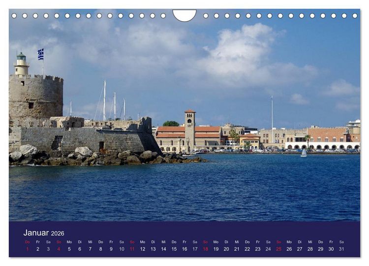 Produktbild: Rhodos mit Lindos und Symi (Wandkalender 2026 DIN A4 quer), CALVENDO Monatskalender