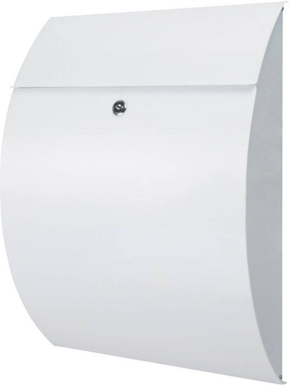 Produktbild: Burg W&auml;chter 38680 RIVIERA 835W Briefkasten Stahlblech Wei&szlig; Schl&uuml;sselschloss
