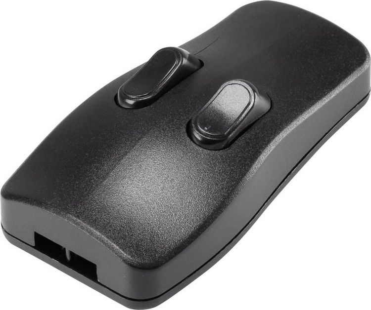 Produktbild: TRU COMPONENTS Schnurschalter Schwarz 2 x Aus/Ein 2A 1St.