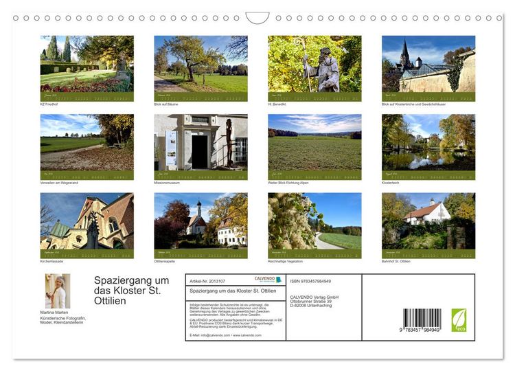 Produktbild: Spaziergang um das Kloster St. Ottilien (Wandkalender 2026 DIN A3 quer), CALVENDO Monatskalender