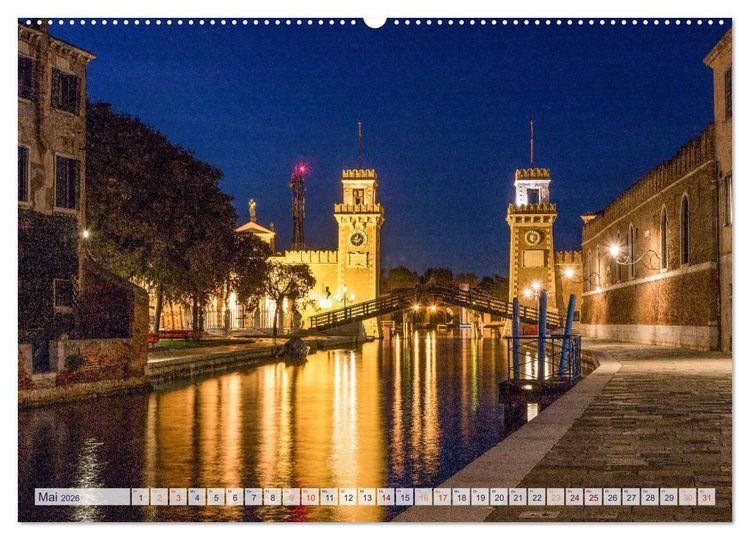 Produktbild: Stilles Venedig wenn es Nacht wird (Wandkalender 2026 DIN A2 quer), CALVENDO Monatskalender