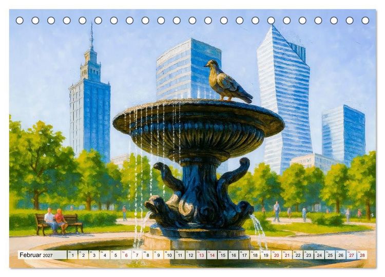 Produktbild: Warschau Impressionen - Historische Orte in leuchtenden Farben (Tischkalender 2027 DIN A5 quer), CALVENDO Monatskalender