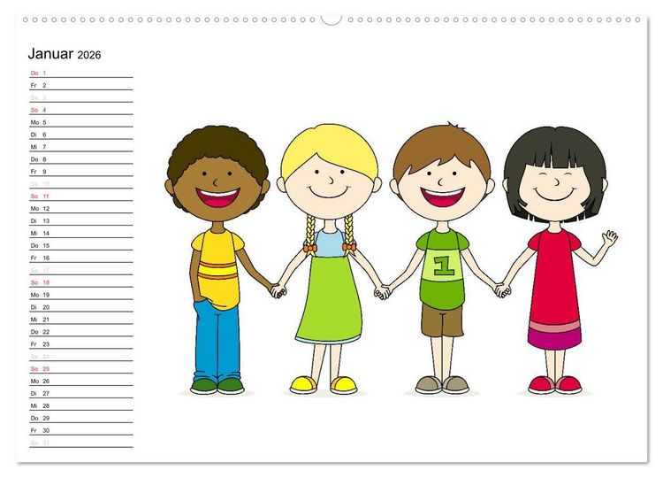 Produktbild: Der Kinderkalender (hochwertiger Premium Wandkalender 2026 DIN A2 quer), Kunstdruck in Hochglanz