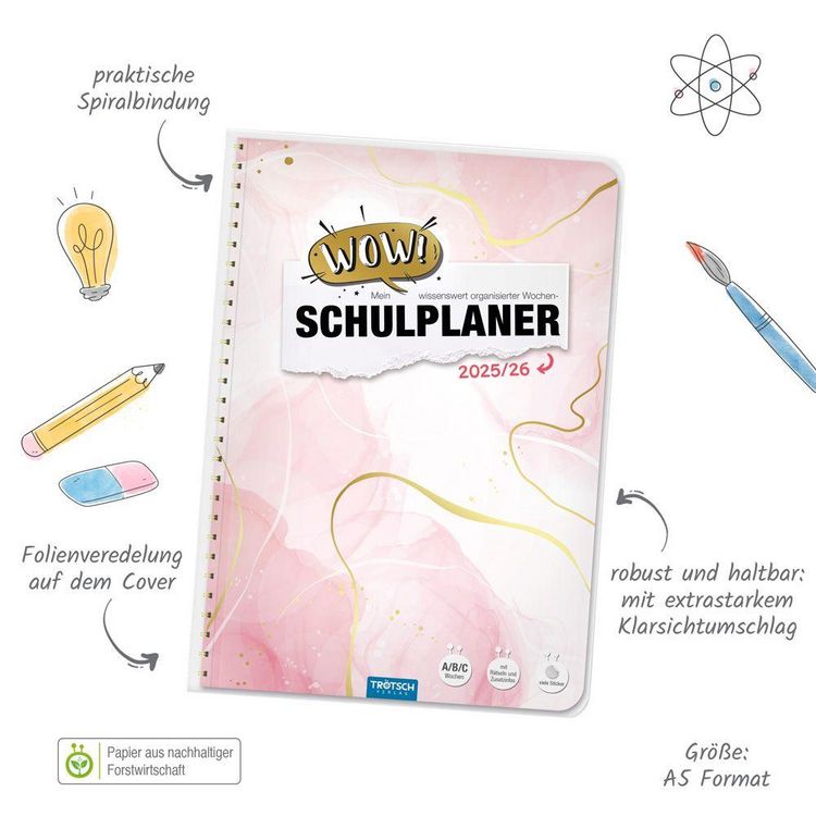 Produktbild: Tr&ouml;tsch Schulplaner WOW Marble 25/26