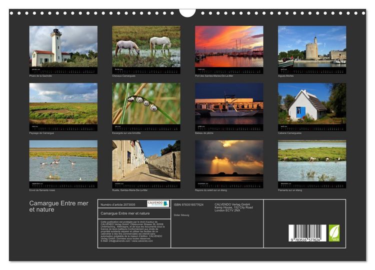 Produktbild: Camargue Entre mer et nature (Calendrier mural 2026 DIN A3 vertical), CALVENDO calendrier mensuel