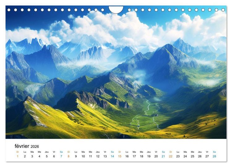 Produktbild: Paysages r&ecirc;v&eacute;s (Calendrier mural 2026 DIN A4 vertical), CALVENDO calendrier mensuel