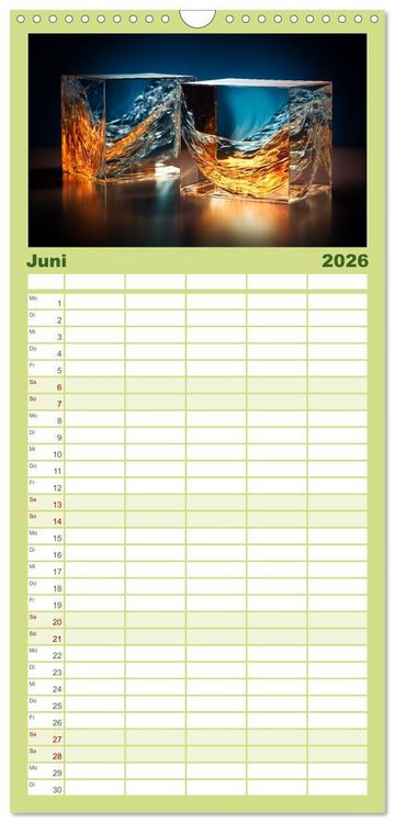 Produktbild: Familienplaner 2026 - Schneekugel war gestern mit 5 Spalten (Wandkalender, 21 x 45 cm) CALVENDO