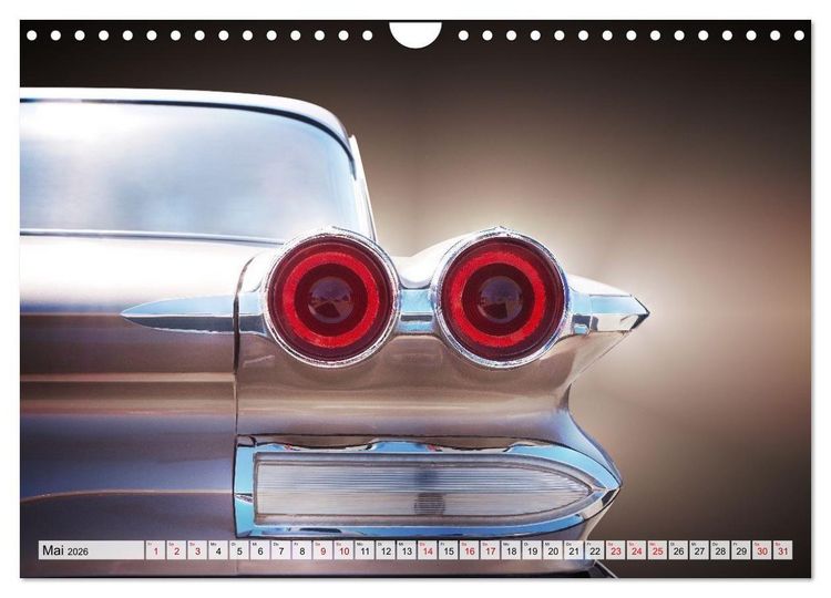 Produktbild: US Klassiker Farbenfrohe Heckansichten (Wandkalender 2026 DIN A4 quer), CALVENDO Monatskalender