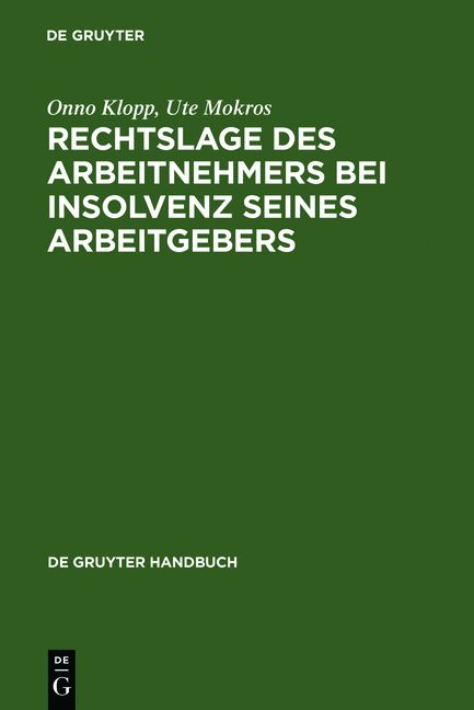 Produktbild: Rechtslage des Arbeitnehmers bei Insolvenz seines Arbeitgebers