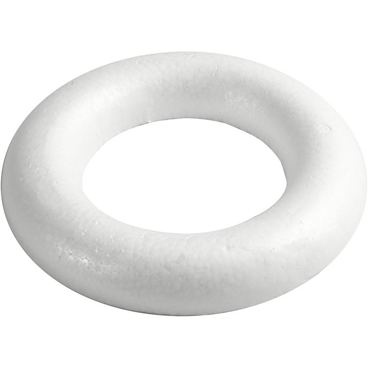 Produktbild: Creativ Company Styroporring, flach, D 25 cm, Dicke 30 mm, Wei&szlig;, 1 Stk
