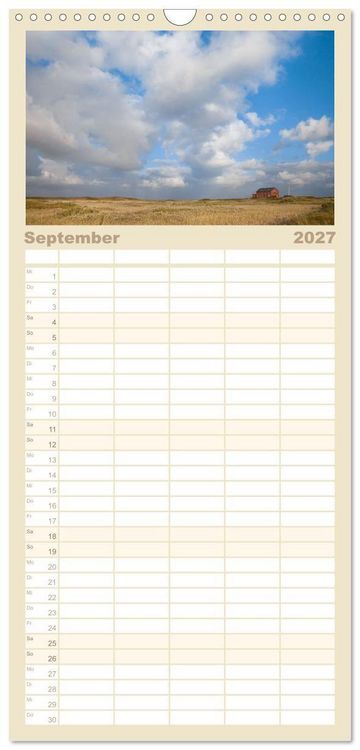 Produktbild: Familienplaner 2027 - Moin Spiekeroog mit 5 Spalten (Wandkalender, 21 x 45 cm) CALVENDO