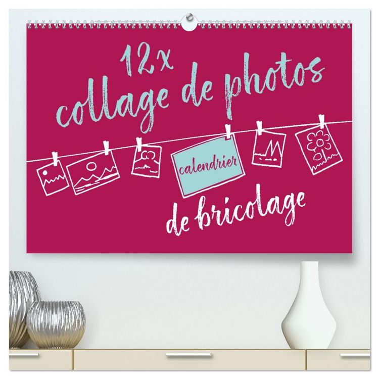Produktbild: 12 x collage de photos - calendrier de bricolage (Calendrier mural 2026 DIN A2 vertical) calendrier de bureau
