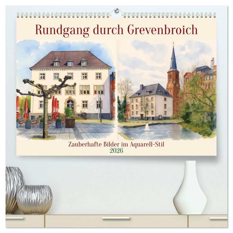 Produktbild: Rundgang durch Grevenbroich (hochwertiger Premium Wandkalender 2026 DIN A2 quer), Kunstdruck in Hochglanz