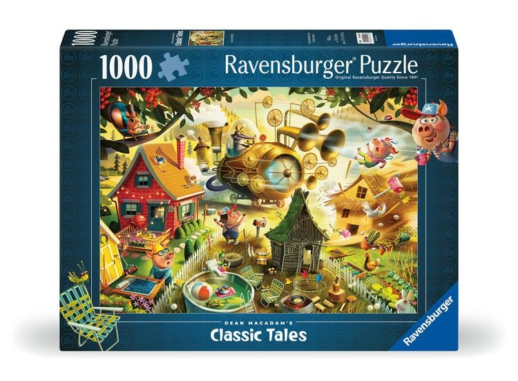Produktbild: Erwachsenenpuzzle 1000 Teile - Dean MacAdam: Aufgepasst, kleine Schweinchen!