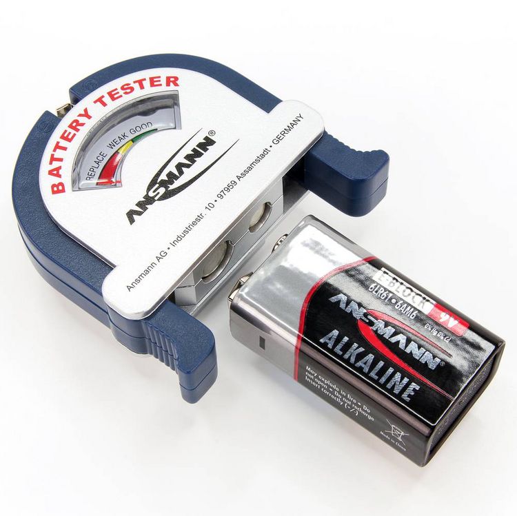 Produktbild: Ansmann Batterietester Check-It Messbereich (Batterietester) 1,2 V, 1,5 V, 3 V, 9 V Akku, Batterie 4000001-510