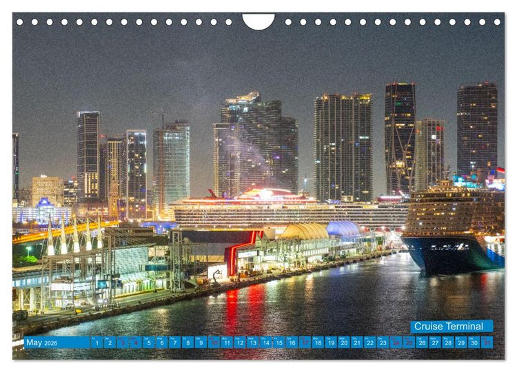 Produktbild: Colorful Miami (Wall Calendar 2026 DIN A4 landscape), CALVENDO 12 Month Wall Calendar