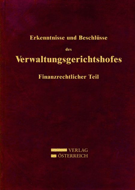 Produktbild: Erkenntnisse und Beschlüsse des Verwaltungsgsgerichtshofes