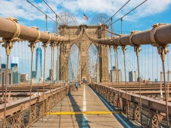 Produktbild: CALVENDO Puzzle Brooklyn Bridge und Skyline | 1000 Teile Lege-Gr&ouml;&szlig;e 64x48cm Foto-Puzzle f&uuml;r gl&uuml;ckliche Stunden