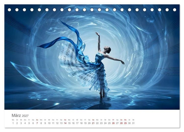 Produktbild: Tanz durch Traumwelten - Fantastische T&auml;nzerinnen in surrealen Klangr&auml;umen (Tischkalender 2027 DIN A5 quer), CALVENDO Monatskalender