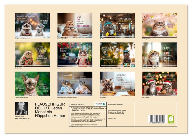 Produktbild: FLAUSCHFIGUR DELUXE Jeden Monat ein H&auml;ppchen Humor (hochwertiger Premium Wandkalender 2026 DIN A2 quer), Kunstdruck in Hochglanz