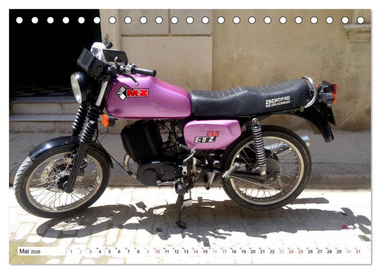 Produktbild: MZ - Ein Motorrad aus der DDR in Kuba (Tischkalender 2026 DIN A5 quer), CALVENDO Monatskalender