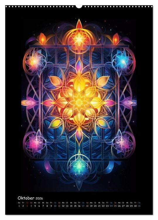 Produktbild: Fractale Mandalas (hochwertiger Premium Wandkalender 2026 DIN A2 hoch), Kunstdruck in Hochglanz