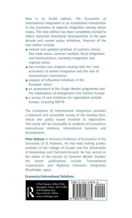 Produktbild: The Economics of International Integration