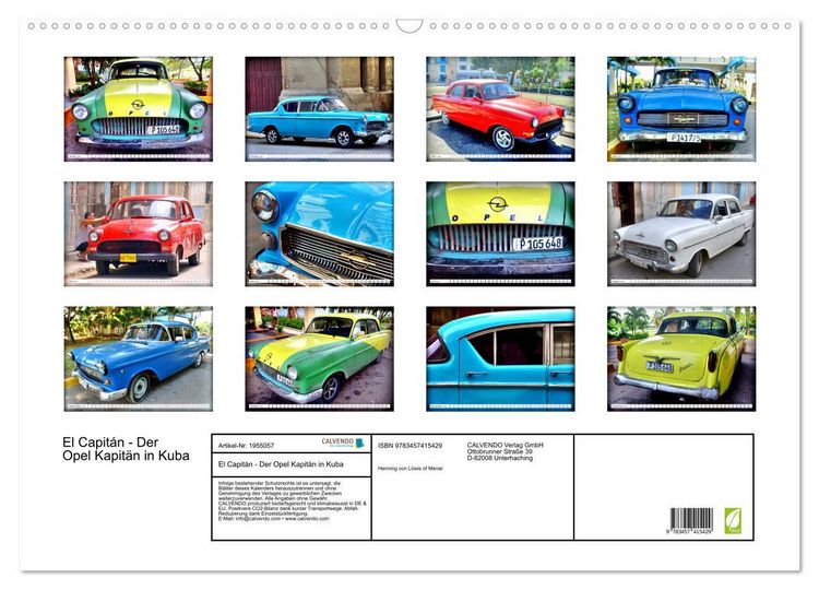 Produktbild: El Capit&aacute;n - Der Opel Kapit&auml;n in Kuba (Wandkalender 2026 DIN A2 quer), CALVENDO Monatskalender