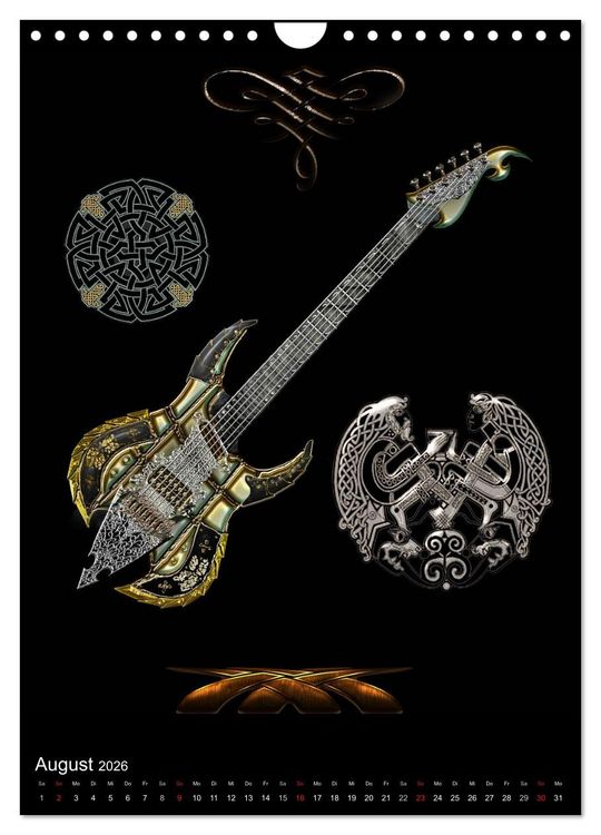 Produktbild: Heroische Gitarren (Wandkalender 2026 DIN A4 hoch), CALVENDO Monatskalender