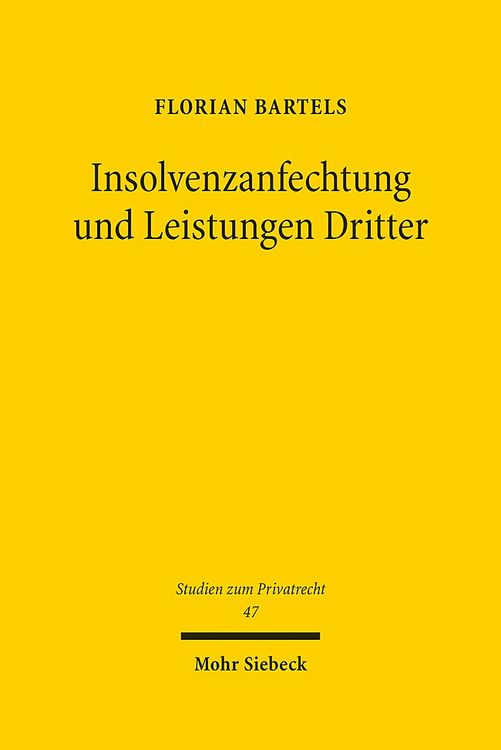Produktbild: Insolvenzanfechtung und Leistungen Dritter