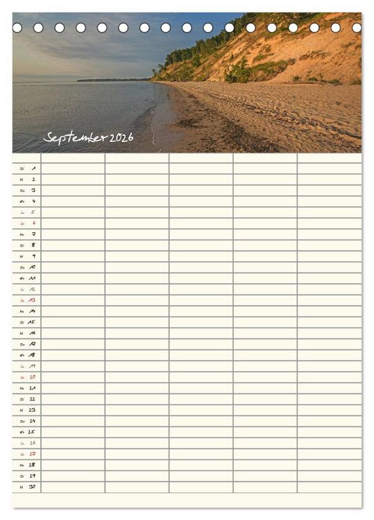 Produktbild: R&uuml;gen - Urlaubsparadies an der Ostsee - Familienplaner (Tischkalender 2026 DIN A5 hoch), CALVENDO Monatskalender