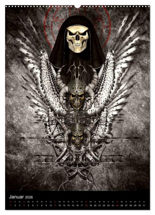 Produktbild: S.O.D. - Skulls Of Death Vol. I - Totenkopf Artworks (hochwertiger Premium Wandkalender 2026 DIN A2 hoch), Kunstdruck in Hochglanz