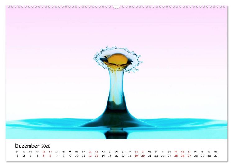 Produktbild: Wassertropfen - Kunstwerke der Natur (hochwertiger Premium Wandkalender 2026 DIN A2 quer), Kunstdruck in Hochglanz