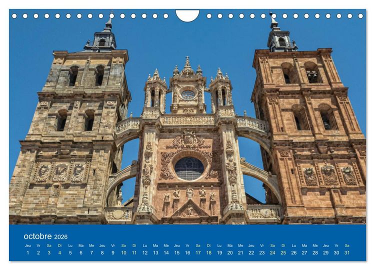 Produktbild: Lieux de culte vers Compostelle (Calendrier mural 2026 DIN A4 vertical), CALVENDO calendrier mensuel