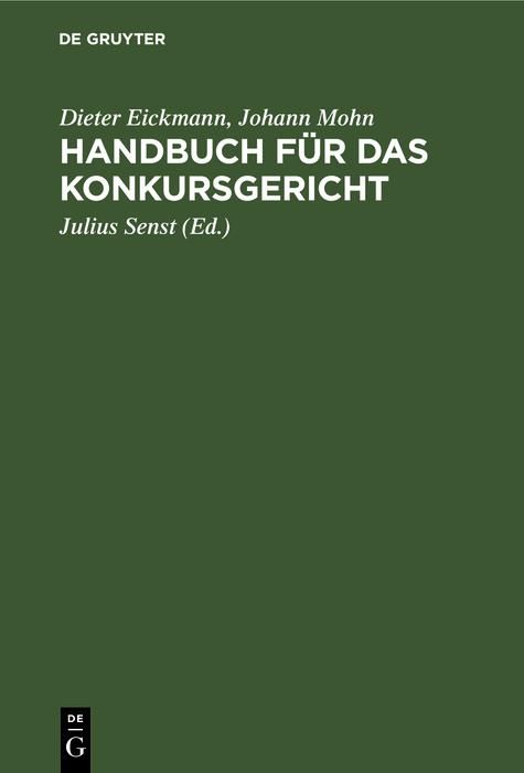 Produktbild: Handbuch f&uuml;r das Konkursgericht