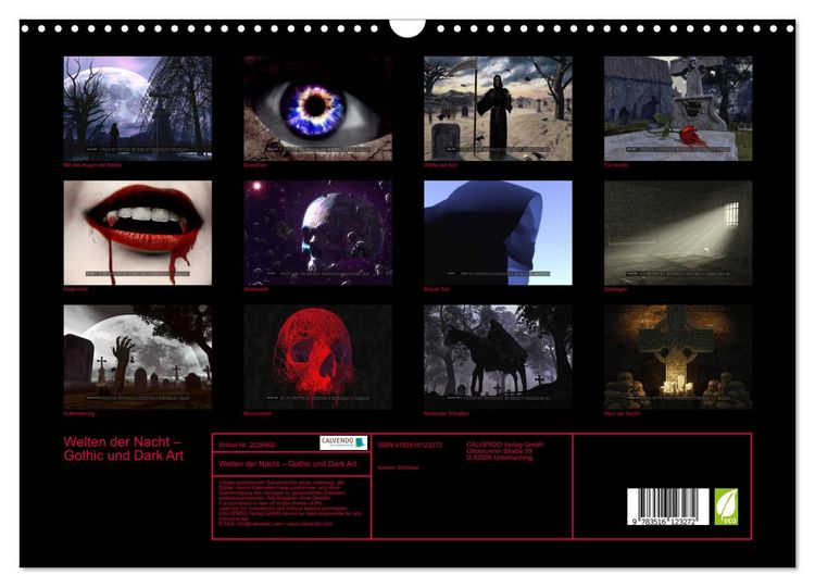 Produktbild: Welten der Nacht &ndash; Gothic und Dark Art (Wandkalender 2026 DIN A3 quer), CALVENDO Monatskalender