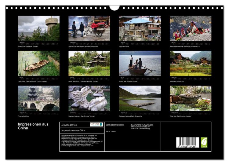 Produktbild: Impressionen aus China (Wandkalender 2026 DIN A3 quer), CALVENDO Monatskalender