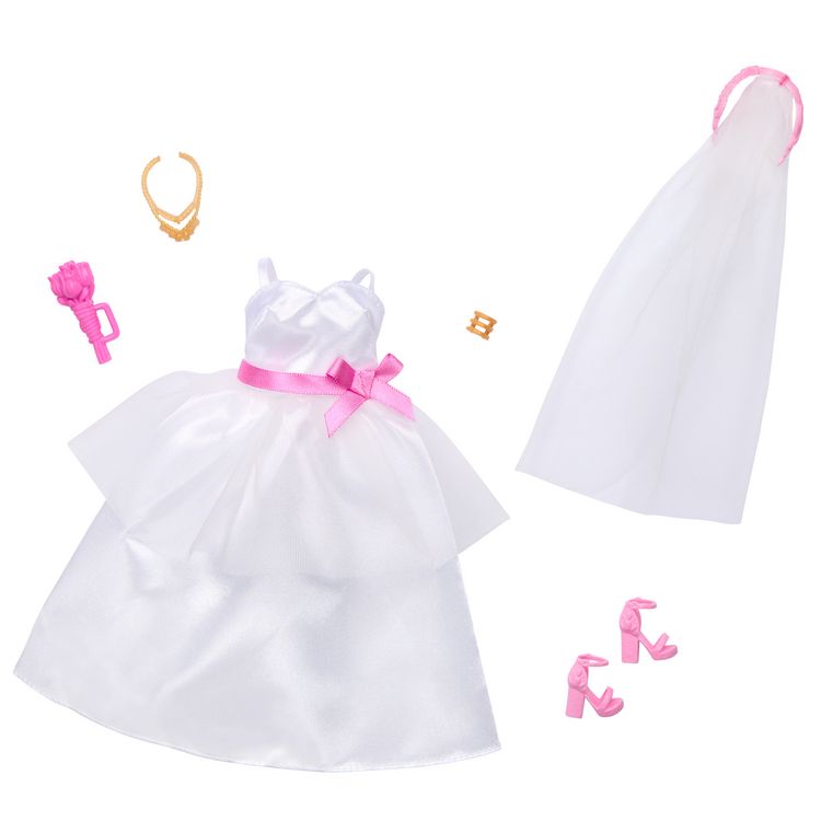 Produktbild: Barbie-Mode, Set mit Braut-Outfit für Barbie-Puppe am Hochzeitstag