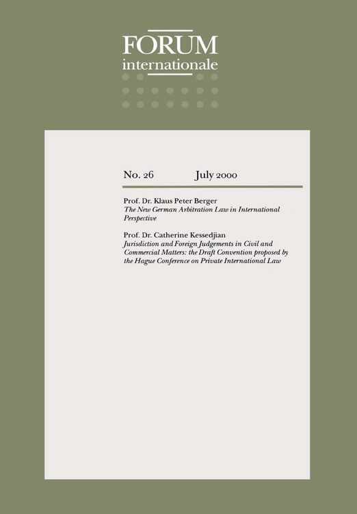 Produktbild: Forum Internationale: The New German Arbitration Law in International Perspective