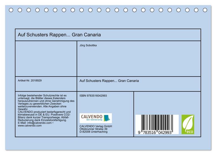 Produktbild: Auf Schusters Rappen... Gran Canaria (Tischkalender 2026 DIN A5 quer), CALVENDO Monatskalender