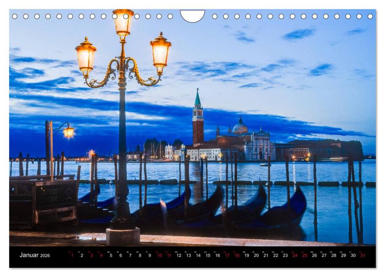 Produktbild: Venedig - Pal&auml;ste, Br&uuml;cken und Kan&auml;le (Wandkalender 2026 DIN A4 quer), CALVENDO Monatskalender