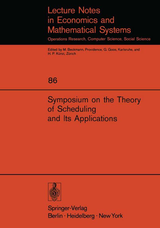 Produktbild: Symposium on the Theory of Scheduling and Its Applications